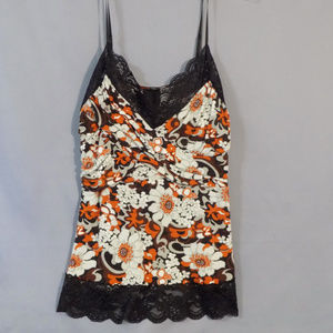floral tank with lace detail